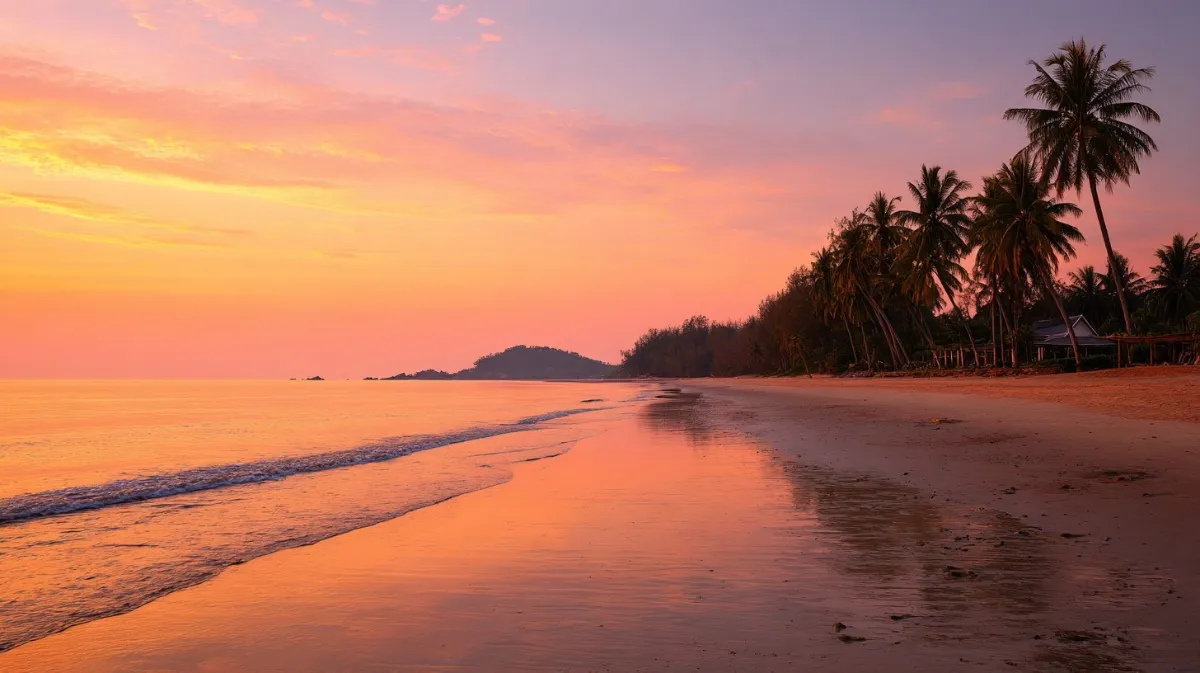 Koh Lanta Long Beach bei Sonnenuntergang